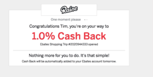 Ebates Cash Back